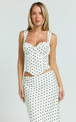 Runaway The Label - Karlita Bustier in White Polka